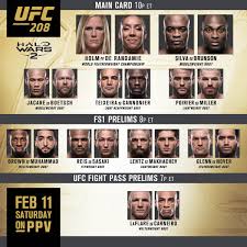 How to watch ufc 235 online? Ufc On Twitter It S Fight Day History Will Be Made Tonight At Ufc208 Fight Card Btyb Halowars2