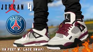 We are sourcing air jordans for this landmark catalogue. Jordan 4 Psg Overview On Feet W Lace Swaps Youtube