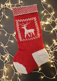 Reindeer Knit Christmas Stocking Pattern Allfreeknitting Com