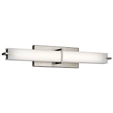 It has a sturdy backplate with an elegant brushed nickel finish that accentuates your bath decor. Vertical Or Horizontal Led Linear Bath Light In Brushed Nickel 11146niled Destination Lighting