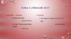 Read and listen light novels, web novels, korean novels and chinese novels online for free. Literature Subjects For Form 1 To Form 5 2017