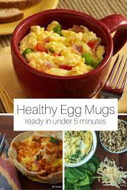 Five Healthy Breakfast Egg Mugs Slender Kitchen Healthy Breakfast Recipes Breakfast Recipes Healthy Egg Breakfast