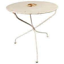 The harbour column cafe table round by menu is an exceptional and functional design from norm architects that works effortlessly in a variety of settings with a balanced. Small Round Painted French Bistro Table For Sale At 1stdibs