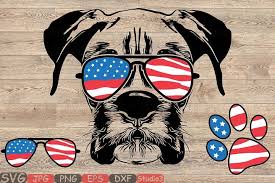 Black And White Boxer Dog Vector Boxer Dog Usa Flag Glasses Paw Svg Paw 868s 108232 Svgs Design Bundles Boxer Dogs Patriotic Dog Lucky Dogs