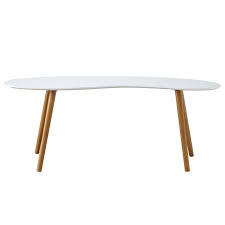 Perfect mid century modern coffee table! Oslo Bean Shaped Coffee Table White Bamboo Breighton Home Coffee Table White Coffee Table Mid Century Coffee Table