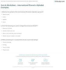 This lesson explains the international phonetic alphabet (ipa) and how it can help with english pronunciation.i start the lesson by defining the. Quiz Worksheet International Phonetic Alphabet Examples Study Com