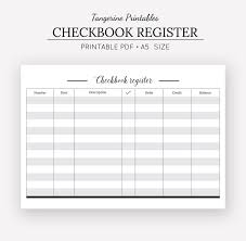 Checkbook Register Printable Printable Planner Insert A5 Etsy In 2020 Planner Inserts Printable Budget Planner Printable Printable Planner