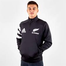 Its high neck adds coverage while thumbholes in the cuffs let you pull the long sleeves over your hands. Adidas New Zealand All Blacks Half Zip Pullover Mens Crew Sweaters Sportsdirect Com