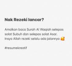 Surat al waqiah adalah salah satu surat yang penuh dengan fadhilah dan keberkahan. Resume Kreatif Pa Twitter Jom Amalkan Baca Surah Al Waqiah Setiap Hari Semoga Rezeki Kita Lancar Setiap Hari Jom Tag Rakan Anda Dan Sebarkan Kebaikan Https T Co Jsrkrlpewr
