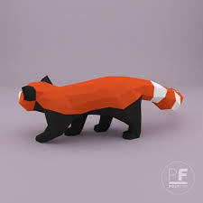 Red Panda Paper Panda Origami Panda 3d Animal Papercraft Etsy Red Panda Panda 3d Paper Crafts