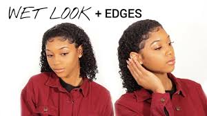 Both men and women are after getting a wet hair look without damaging their hair too much. The Wet Look On Kinky Natural Hair Edges Detailed Tutorial Youtube