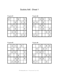printable sudoku for kids 6x6 grid sheet 1
