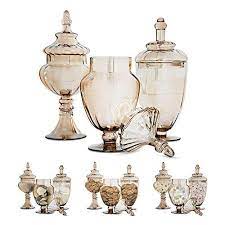 Shapes include cylindrical, bullet and tapered designs. 3 Piece Set Mygift Clear Glass Apothecary Jars With Bird Lid Design Wedding Candy Buffet Containers Home Decor Home Decor Accents Guardebem Com