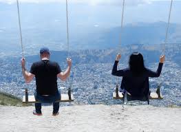 Once there you can hike way further up in to the peaks and valleys. Swings At Teleferico Quito Viewing Point Ecuador Travelphotos