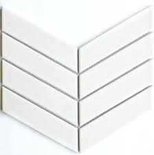 Available in a variety of shapes and colors, mosaic tile fits into any design. White Chevron Mosaic Tile Novocom Top