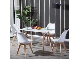 Et quand cette table de salle à manger extensible imitation hêtre est repliée, elle mesure seulement 80 x 78 cm. Table A Manger Complet De 2 A 4 Personnes Blanc Et 4 Chaises Design Scandinave Vente De Table Conforama