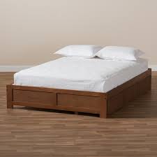 Rustic natural bed with extra storage. Baxton Studio Wren Modern And Contemporary Walnut Finished 3 Drawer Queen Size Platform Storage Bed Frame Walmart Com Walmart Com