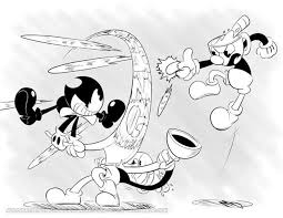 Set up a table outside and keep kids of all ages occupied with these spring pictures to color. Bendy Cuphead Coloring Pages Exeranmat Coloring