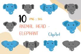 Download Vector Animal Head Clipart Elephant Svg Graphic By Veniastudio Creative Fabrica