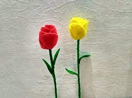 Langkah terakhir yaitu memasangkan kelopak bunga pada tangkai. 18 Cara Membuat Bunga Tulip Dari Kain Flanel Tutorial Diy Youtube Felt Flowers Diy Felt Flowers Hand Embroidery Flowers