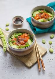 Cookeez Salade Asiatique Boulgour Quinoa Feves Saumon Et Sauce Soja Cookeez Cuisine Asiatique Salade Asiatique Boulgour