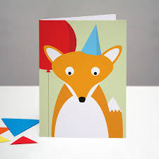 Party Fox Birthday Card By One Little Dicky Bird Personalized Birthday Cards Fox Card Fox Birthday