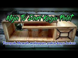 Diy meja tv dari kayu bekas palet, walaupun dari kayu bekas asal diolah dengan maksimal hasil tampak elegan. Diy Meja Tv Dari Palet Jati Belanda Diy Wooden Tv Stand Wood Recycling Project Youtube