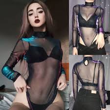 Bigo live_tante pake baju transparan sampe anunya keliatan. 2019 Wanita Mesh Belaka Melihat Melalui Lengan Panjang Back Wanita Baju Transparan Atasan Stoking Jala Goth Gothic Seksi Kemeja Top Baju Aliexpress