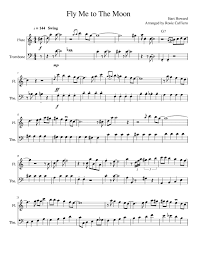 Contains printable sheet music plus an interactive, downloadable digital sheet music file. Fly Me To The Moon Sheet Music For Trombone Flute Mixed Duet Musescore Com