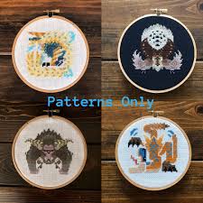 2022 jeweled banners & calendars. Monster Hunter World Iceborne Cross Stitch Pattern Bundle Etsy Cross Stitch Patterns Monster Hunter Stitch Patterns