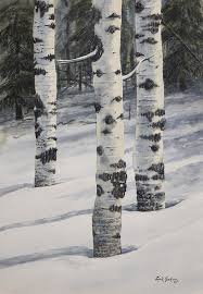 Free for commercial use no attribution required high quality images. Aspen Trio Winter Painting By Link Jackson