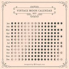 Moon Calendar In Vintage Style Vector Free Download