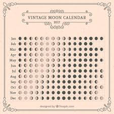 moon calendar in vintage style vector free download