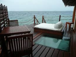 Located in meedhupparu, adaaran prestige water villas is on a private beach. Deck Area Picture Of Adaaran Prestige Water Villas Meedhupparu Island Tripadvisor