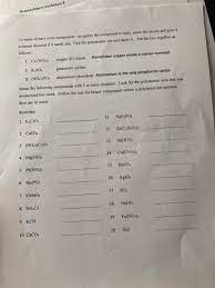 Professor scott beaver ionic nomenclature worksheet name: Solved Worksheet 7 Nomenclature 3 Ionic Ternary Compounds Chegg Com