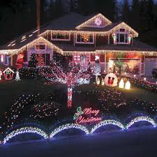 Epic 35 Awesome Backyard Design With Christmas Lights Ideas Https Dexo Outdoor Christmas Light Displays Christmas Lights Outside Christmas Light Installation