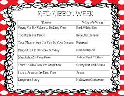 Kindergarten Korner Red Ribbon Week Red Ribbon Week Red Ribbon School Spirit Days