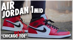 Air Jordan 1 Mid Chicago Bred Toe Youtube