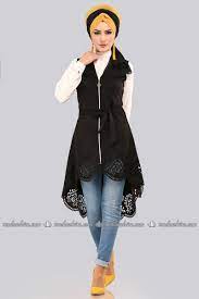 Lazer Kesim Peplum Yelek 6506 My347 Siyah Peplum Yelek Hirkalar
