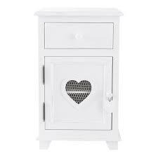 White Bedside Table With 1 Drawer Valentine Maisons Du Monde White Bedside Table Bedside Table Wooden Bedside Table