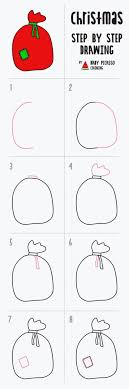 How To Draw Santa S Sack For Kids How To Draw Santa Coloring Books Art Drawings Sketches Simple