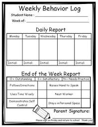 Weekly Daily Behavior Log Behavior Chart Parent