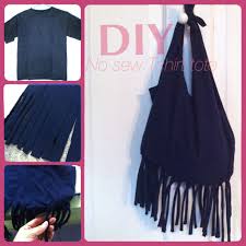 Diy No Sew Fringe Tshirt Tote Bag Diy Clothes Diy Fashion Diy Shirt