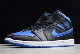 Nike Air Jordan 1 Mid Black Hyper Royal White 554724 068 Nike Air Jordan 1 Mid Aj1 Black Hyper Royal 2020 In 2020 Air Jordans Nike Shoes Air Max Jordan 1 Mid