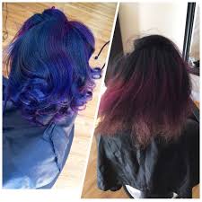 Black Blue And Purple Curly Hair Color Correction Blue Purple Hair Natural Hair Silk Press Pink Black Hair Studio 11e Che Silk Press Natural Hair Natural Hair Styles Dyed Natural Hair