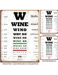 Wine Eye Chart Weathered Unmounted