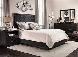 The Senza 4 Piece Queen Bedroom Set Is A Real Beauty With Its Dark Charcoal Wood Finis Black Bedroom Furniture Decor Bedroom Sets Queen Black Headboard Bedroom