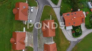 Birds Eye View Of A House Cartoon Drone Aerial Bird Eye View Of A Small Village With Cluster Of Houses Stock Footage Ad Eye View Bird Drone In 2020 Birds Eye View Aerial Bird
