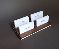 Available in black or clear, the card holder will look great in a variety of businesses. Wood Two Row Business Card Holder For Front Desk Wood Business Card Stand Multiple Business Card Display Walnut Wood Card Holder