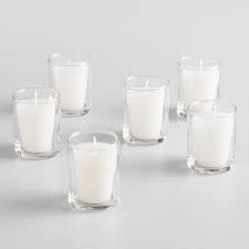 Beautiful clear glass light votive candle holders wedding table. Modern Glass Votive Holder Set Of 6 World Market